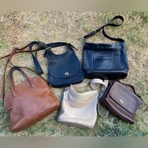 Vintage Coach lot bundle 5 leather bags Sonoma Court soho hippie used condition